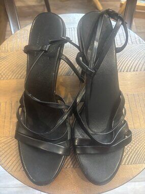 Callisto of California Black Strappy Open-Toe Platform Heels - Size 11